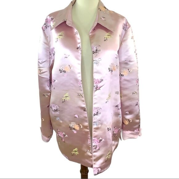 Asian inspired floral reversible coat pink - Picture 2 of 10